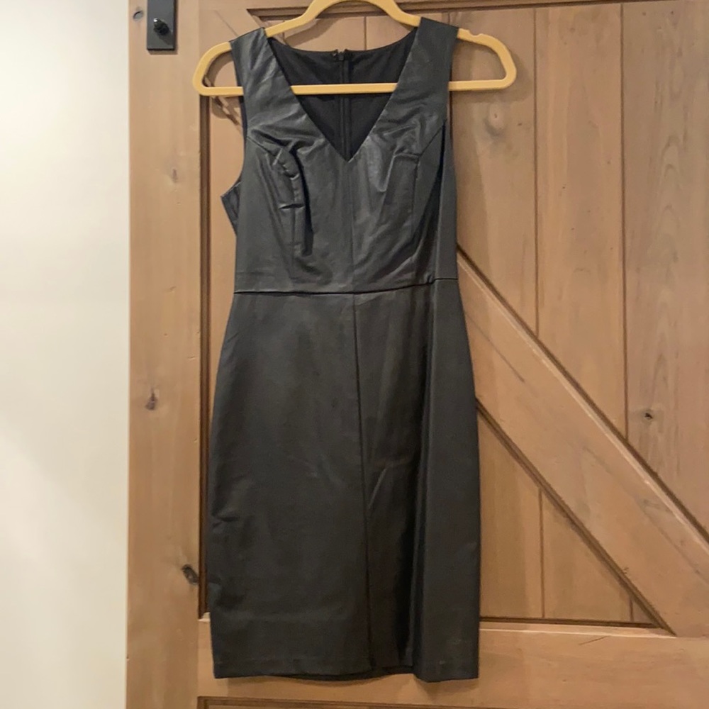 Black leather dress